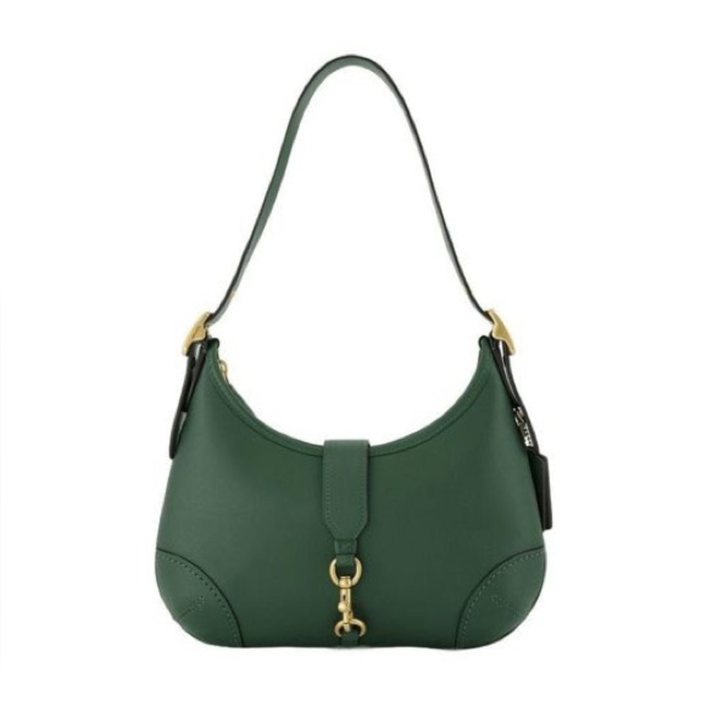 Coach Forest Green Shoulder Bag with Gold Accents